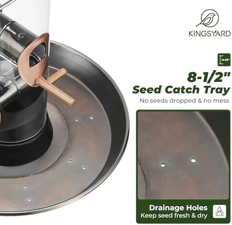 Kingsyard 6-Port Tube Bird Feeder for Outdoors Hanging