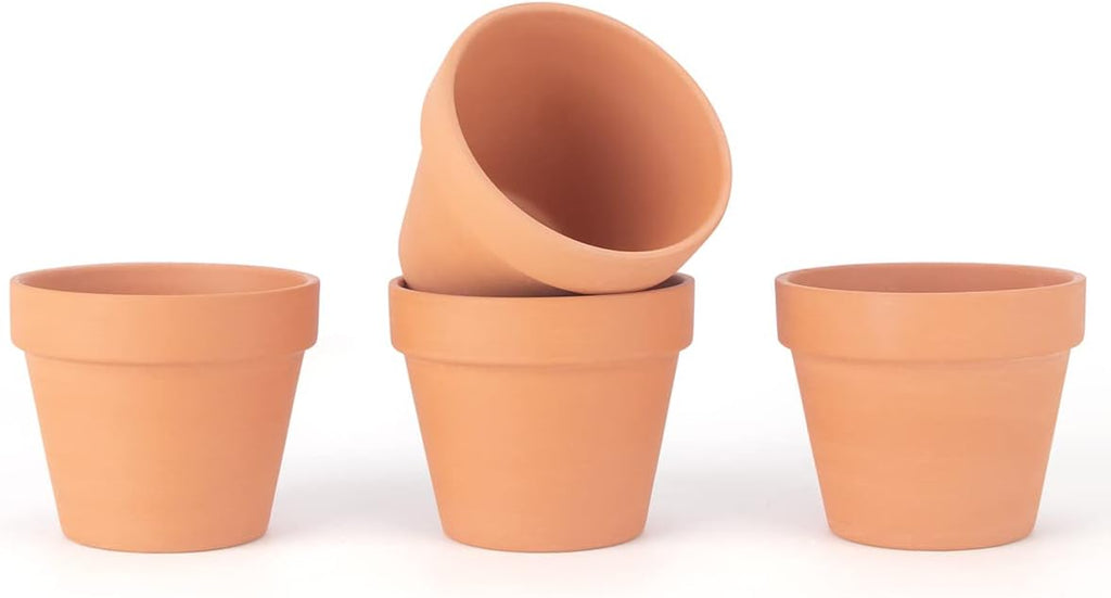 CFKJ [26 Pack] 4" Planter Nursery Pots Terracotta Pot Clay Ceramic Pottery Cactus Pots Flower Succulent Plants Pot