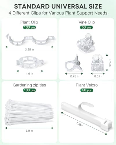 300Pcs Tomato Clips,Transparent Garden Plant Clips,Plastic Trellis Clips for Tomatoes,Cucumbers,Vines, Reusable Plant Support Clips, Gardening Supplies to Grow Upright