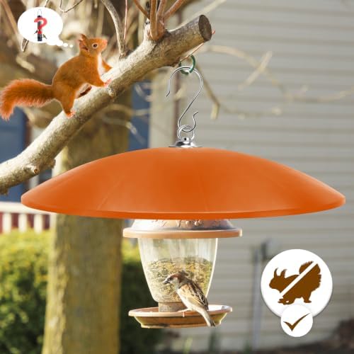 19.25-Inch Extra Large Squirrel Baffle,Hummingbird Feeder Shade Dome Cover, Bird Feeder Rain Guard, Hanging Squirrel Proof for Shepherd's Hook Outdoors (Terracotta) 4 Pack