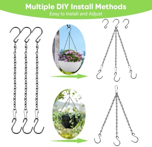 12 Pack 12.5 Inch Black Hanging Chains for Hanging Planters