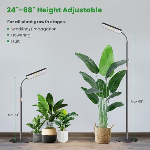 Wiaxulay Floor Plant Lights for Indoor Growing, Full Spectrum Grow Light