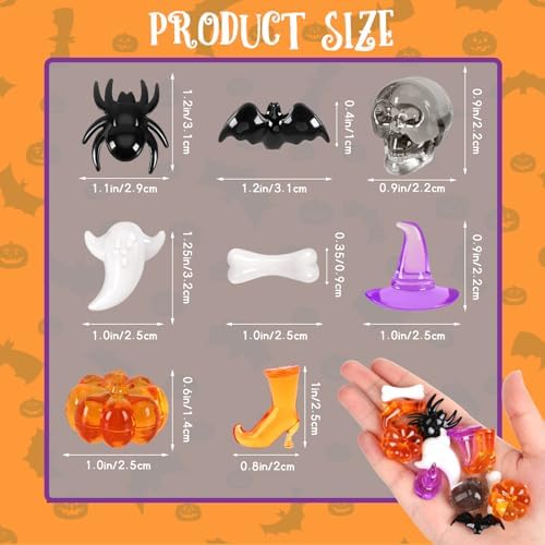120Pcs Halloween Mini Ornaments Vase Filler Table Scatters Craft