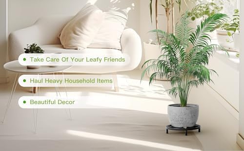 Zhongma 2 Pack 11.8" Low Plant Stand, Fully Assembled Heavy Duty Pot Riser