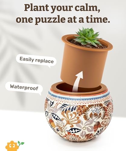 PieceRelax Unique 3D Puzzle Planter - 80 Plastic Pieces [K1127]