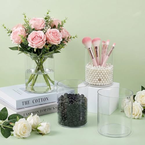 meekoo 6 Pcs Cylinder Vase 4 x 4 in, 5 x 5 in