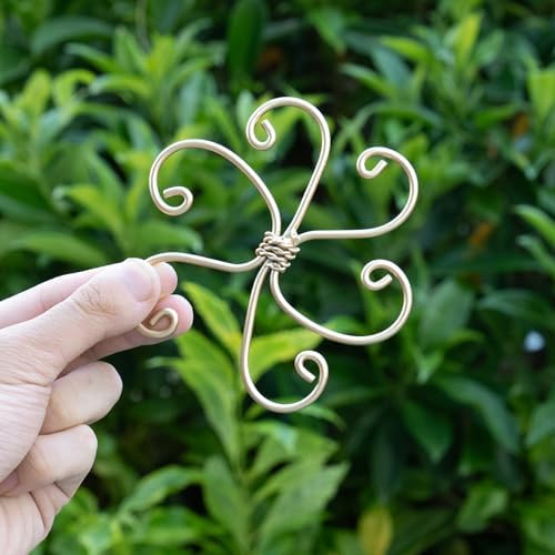 5PCS Plant Stem Support-4.1 * 4.1IN Gold Metal Stem Stabilizers