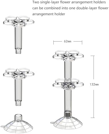 Flower Arrangement Holder Floral Grid Tool Easy Arranger Floral Organizer for Vase Stems Bouquets Plant Fixation (6 Holes/Hole Diameter 20mm)