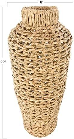 Creative Co-Op 22" H Handwoven Water Hyacinth & Rattan Floor Vase