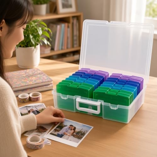 novelinks Photo Storage Box and 16 Inner 4" x 6" Photo Storage Containers