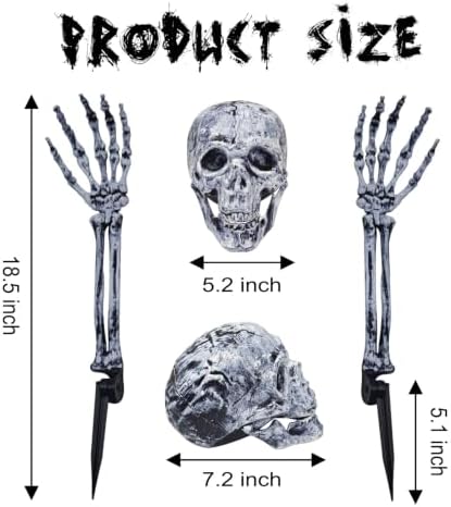 3 Pcs Realistic Skeleton Yard Stakes for Halloween Outdoor Decorations