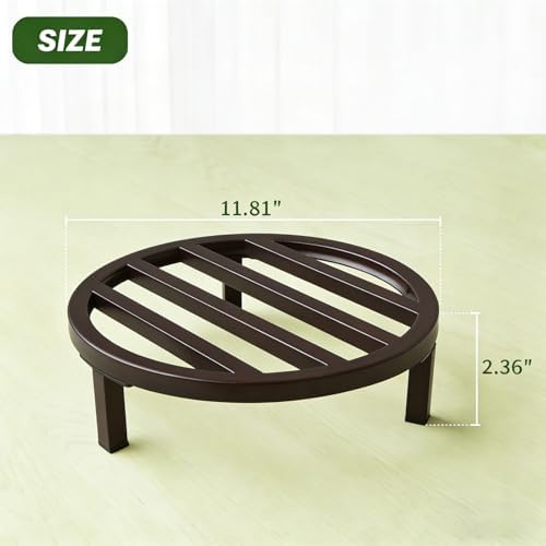 3 Pack 12 Inch Metal Plant Stands Outdoor Indoor Pot Riser,Coffee