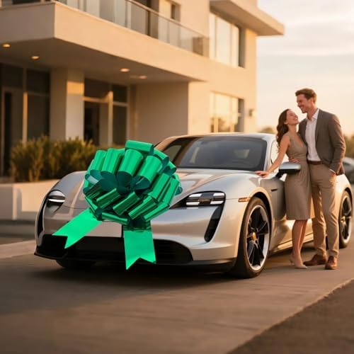 Big Car Bow 16 Inch Huge Green Bow for Car Birthday Outdoor Decor
