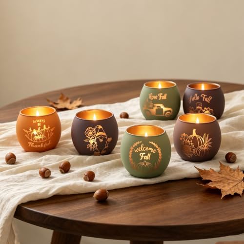 SHMILMH Candle Holders for Fall Table Decor Centerpiece Decorations 12 PCS