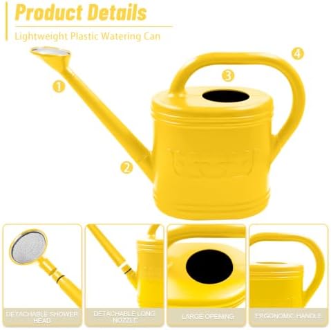 2 Gallon Garden Watering Can, Plastic Outdoor Watering Can for Plants