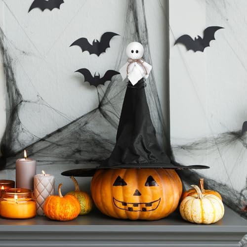 Suncalla Halloween Ghost Tree Topper Velvet Ghost 5.5 Inch Spooky