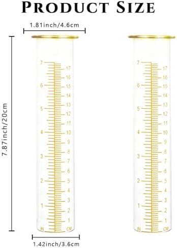7'' Capacity Rain Gauge Replacement Tube Glass, 2 Pcs