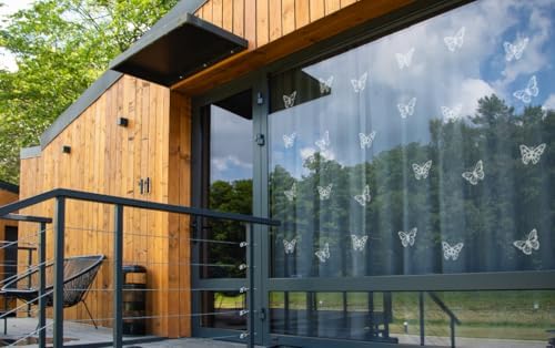 WindowAlert Butterfly Window Decals, UV Reflective Bird Collision Deterrent