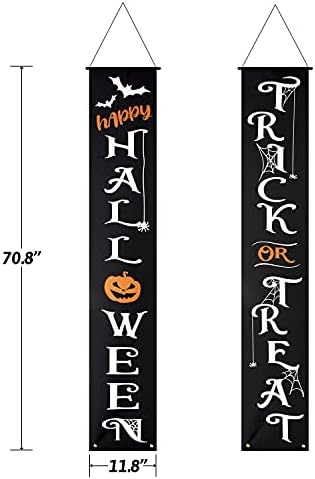 Halloween Porch Banners Trick or Treat Happy Halloween Door Decorations