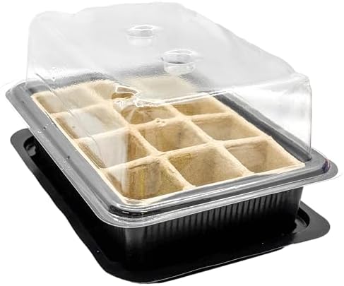 Seed Starter Trays, 12-Cell Kit with Humidity Dome, Reusable Plant Trays, 8 x 6 inches (5)