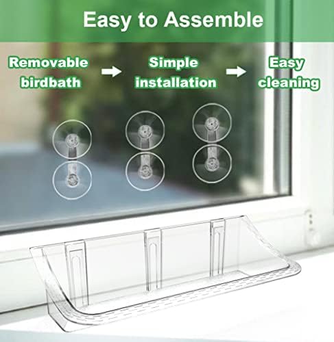 Clear Window Mounted Bird Feeder Bath, 2 Pack