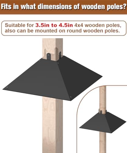 Queension 17 Inch Metal Squirrel Baffle for 4x4 Post and Wooden Pole, 2pcs
