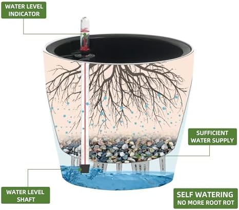 Dexceder 9x8 Self Watering Planter (Slate Gray Matte)