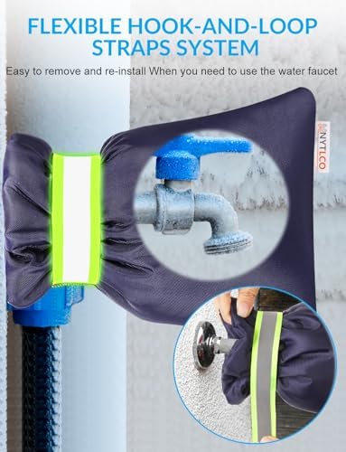 4Pack Outdoor Faucet Covers for Winter, 8.3" H x 6.7" W Outside Hose Bib Covers Protector Spigot Covers Insulated Winter Waterproof Freeze Protection Pipe Covers Socks Protector