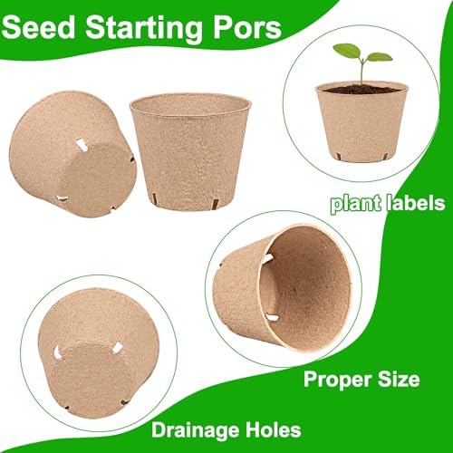 JNYONG 120 Packs 4 Inch Peat Pots，Garden Germination Nursery Pots