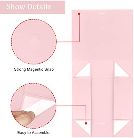 DaiJoob Large Pink Gift Box with Lid for Presents 13x9x4 Inches