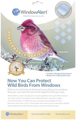 WindowAlert Diamond UV Reflective Bird Window Decals, Anti-Collision Set