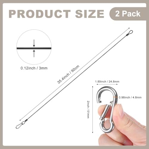 M METERXITY 2-Pack Bird Feeder Hanger with Snap Clip 90cm/35in, Black