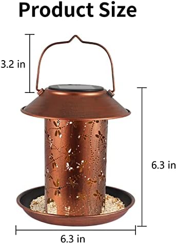 2 Pack Bird Feeders for Outdoors Dragonfly Solar Lanterns Waterproof