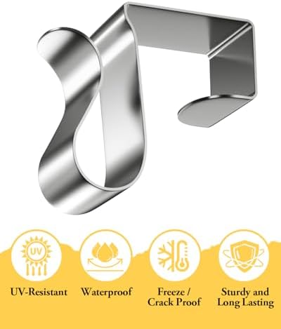 Gutter Clips for Hanging Outdoor Lights: 50 Pcs Metal Christmas Light Clips for outside String Lights - Weatherproof Gutter Clips for Xmas Halloween Seasonal Rope Mini Decoration Lights