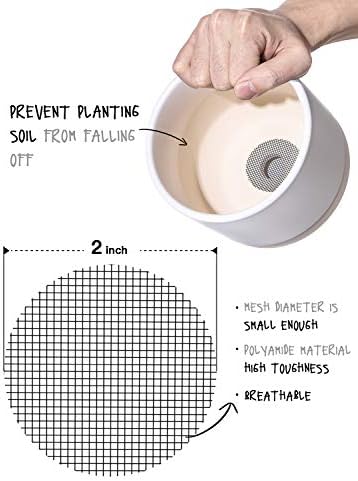 LE TAUCI Plant Pot Drainage Hole Mesh Pads, 2-Inch, 50-Pack