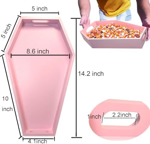 Pink Halloween Decor - Goth Gothic Girly Coffin Charcuterie Board Tray