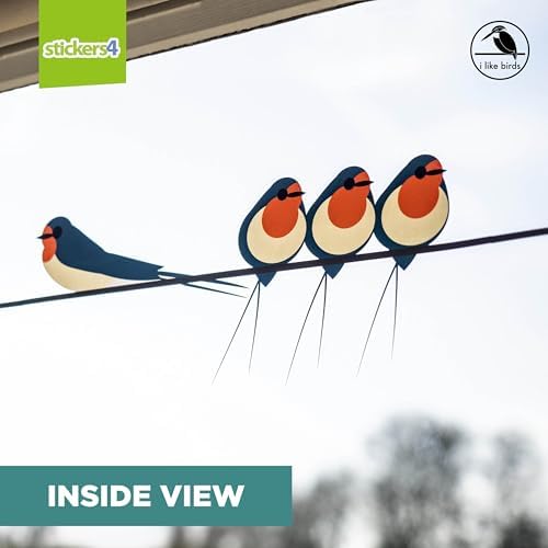 Set of 7 Swallow Bird Window Clings | Bird Window Strike Prevention