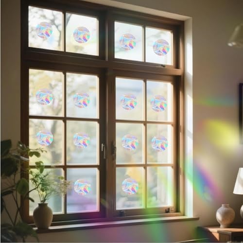 96 pcs of Circular Anti Bird Collision Window Stickers, Rainbow Stickers, Window Stickers, Bird and Window Protection Stickers, Glass Door Safety Stickers