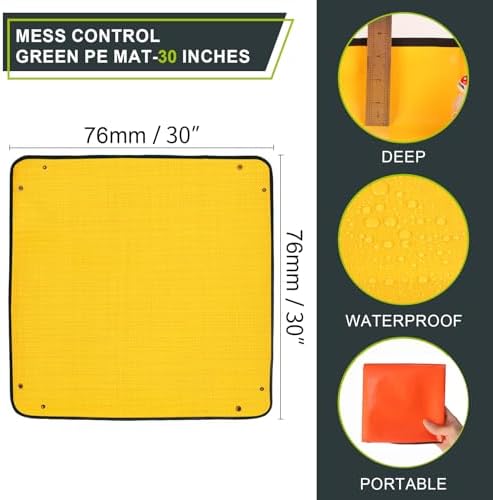 30" X 30" Large Plant Repotting Mat for Indoor Plants Potting Soil, Foldable Waterproof Plant Repotting/Potting Tray, Portable Potting Mat Gardening Tray for House Plants (Medium 30 X 30" (Orange))
