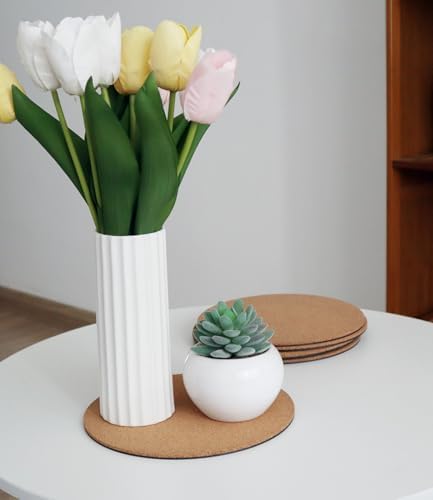 Cork Plant Coasters, Double Layers Plant Mats, 4/6/8/10 Inch, 8 Pcs
