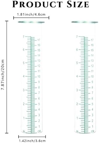7'' Capacity Rain Gauge Replacement Tube Glass, 2 Pcs