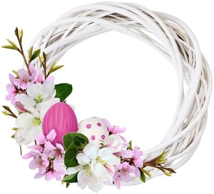 MALOKI 12 Inch Grapevine Wreaths DIY Plain Rattan Door Wreaths, White