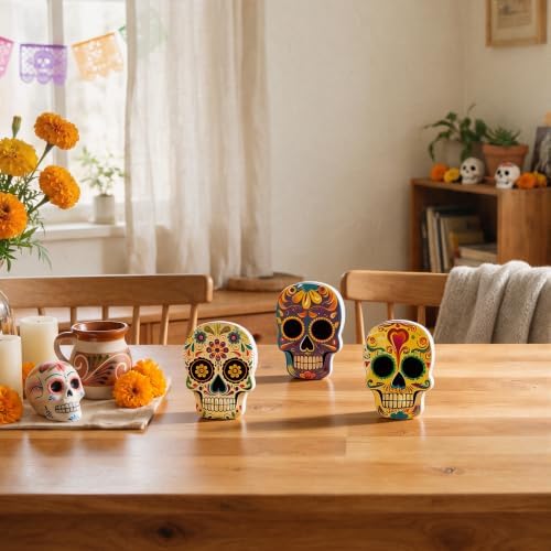 Smile Dia de los Muertos Wooden Block Decor