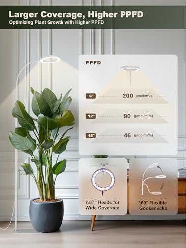 GLOWRIUM Tall Plant Grow Light for Indoor Plants, Full Spectrum Plant Light