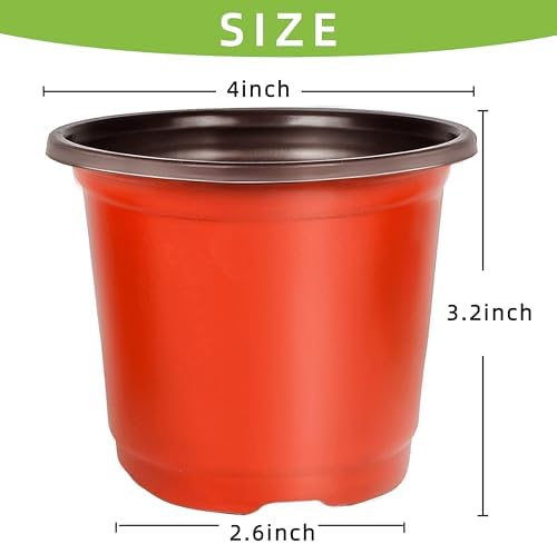 LWWTBS 4" Plastic Plant Nursery Pots 200 Pcs with 200 Labels