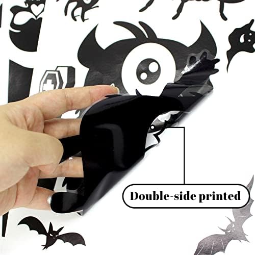 Halloween Window Silhouette Decorations - Cute Monster Silhouette Stickers