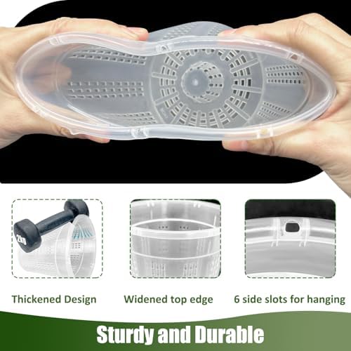 Orchid Pots, 9 Pack Orchid Pots with Holes and 12Pcs Plant Stakes, 3 Each of 4.3",5.5",6.1" Clear Plastic Plant Pot for Indoor Outdoor Plants(3 Each of 4.3",5.5",6.1")