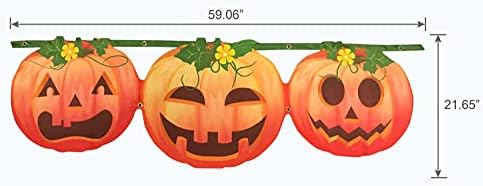 Halloween Bunting Banner Pumpkin Decorations - fall Bunting banner Pumpkins Decor Outdoor,Happy Bunting Banner Garland Balcony,Pumpkin Fence Flag,Halloween Decorations Outside Door Outdoor