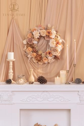 TINGE TIME Artificial Wedding Flower Combo, Rose Peony Boho Nude Coffee