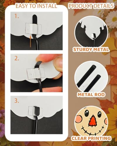 6 Pcs Fall Outdoor Decor Garden Stakes Pumpkin Scarecrow Metal Yard Sign Autumn Yard Stakes Thanksgiving Decorations for Planter Lawn Patio